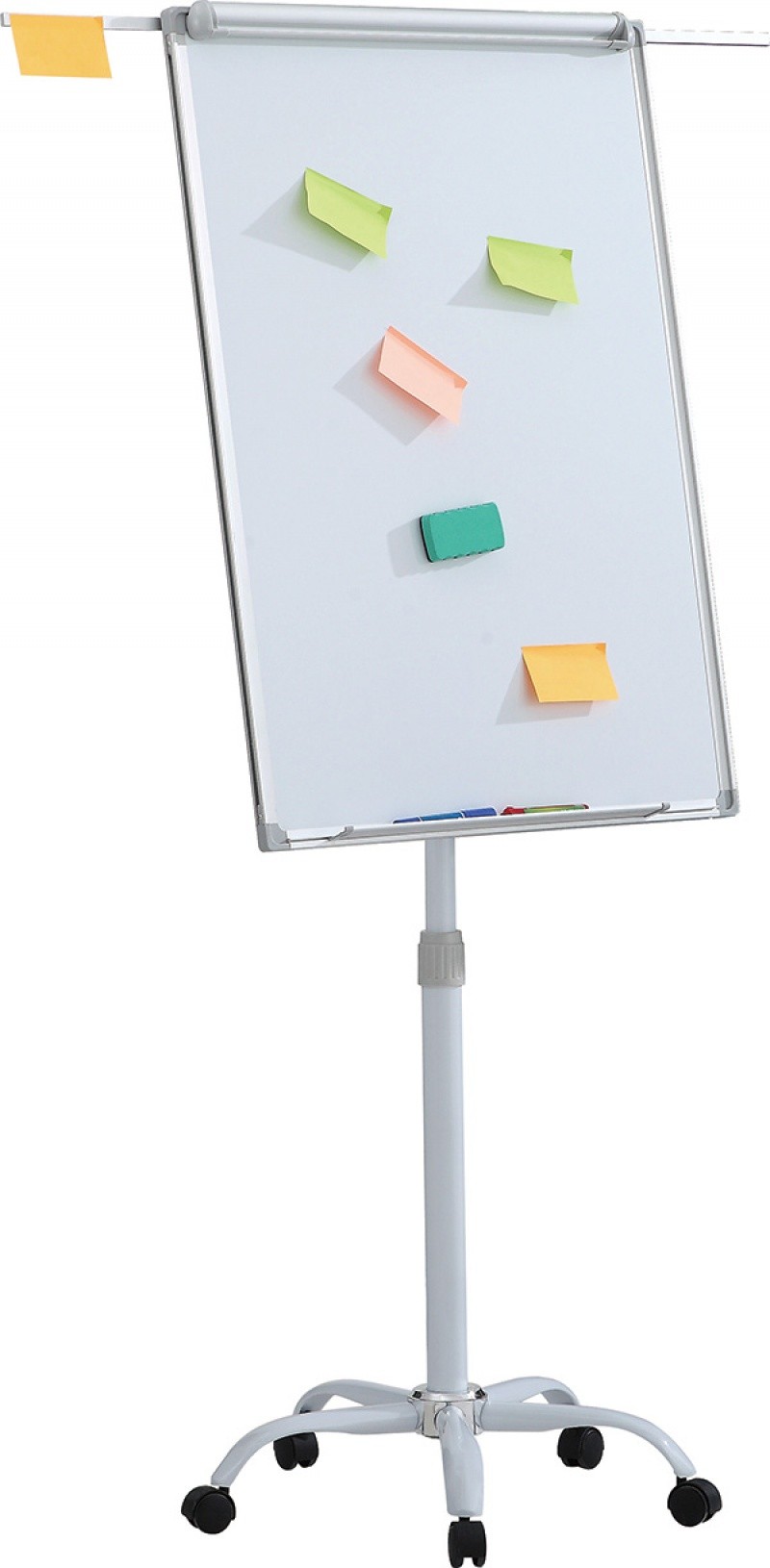 FLIPCHART MOBILE EASEL OFFICE PRODUCTS, 70X100CM, MAGNETIC DRY-WIPE BOARD, LACQUERED, ALUMINIUM FRAME
