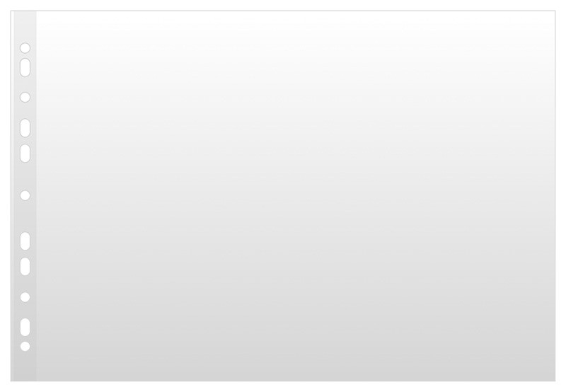 PUNCHED POCKET DONAU, PP, A3, LANDSCAPE, ORANGE PEEL, 120 MICRON