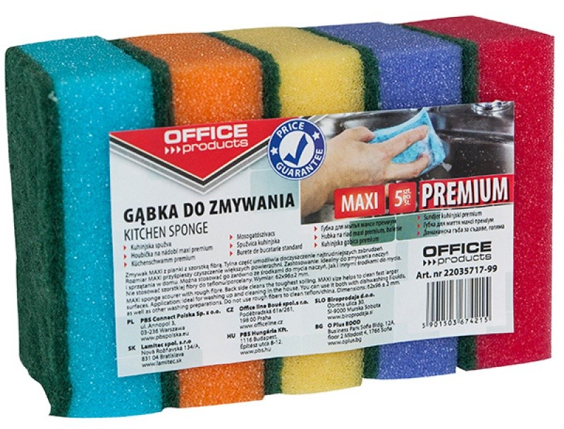 KITCHEN SPONGE OFFICE PRODUCTS, PREMIUM 5 PCS.