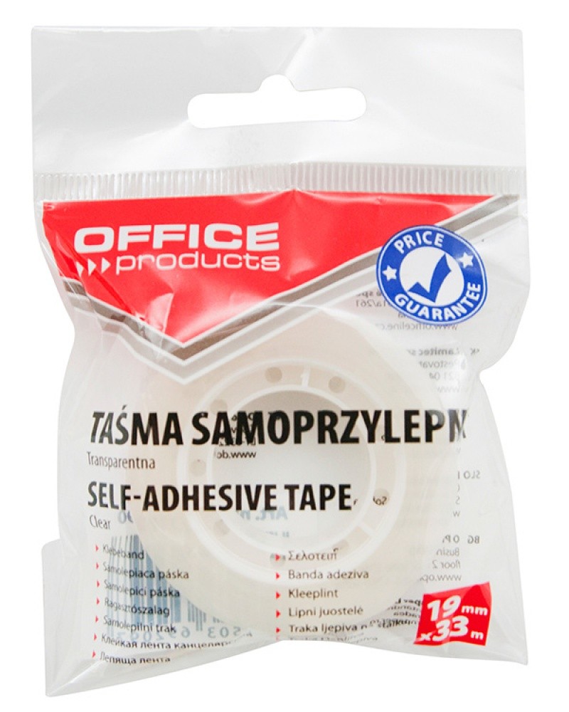 SELF-ADHESIVE TAPE, OFFICE PRODUCTS, 19MMX33M, OPP BAG, CLEAR