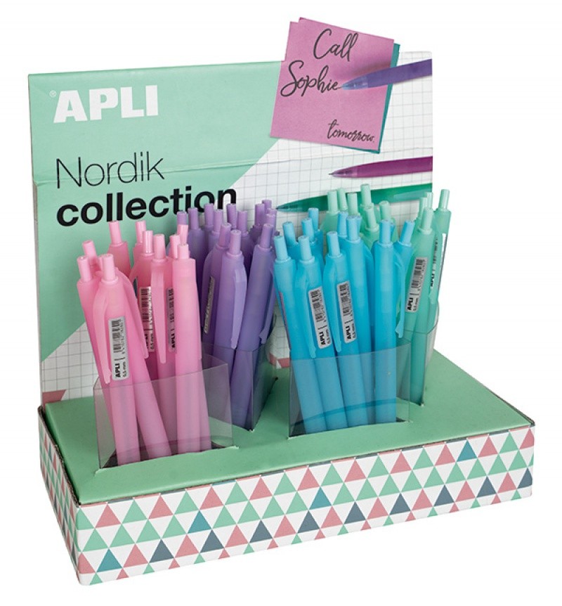 GEL PEN, APLI NORDIK COLLECTION, 0,5MM, BLUE, 60U, ASSORTED