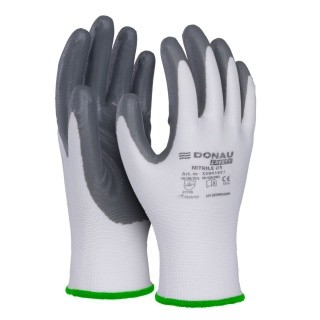 GLOVES DONAU SAFETY, NITRILE 01, CAT. II, GREY, SIZE 11