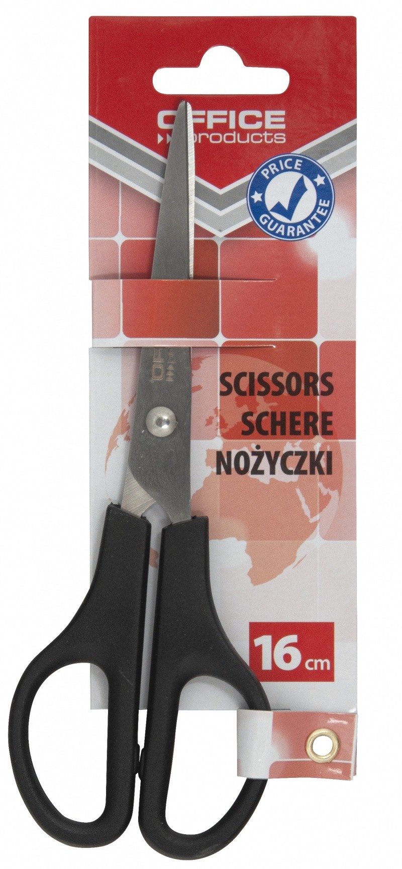 OFFICE SCISSORS, OFFICE PRODUCTS, 16CM, BLACK