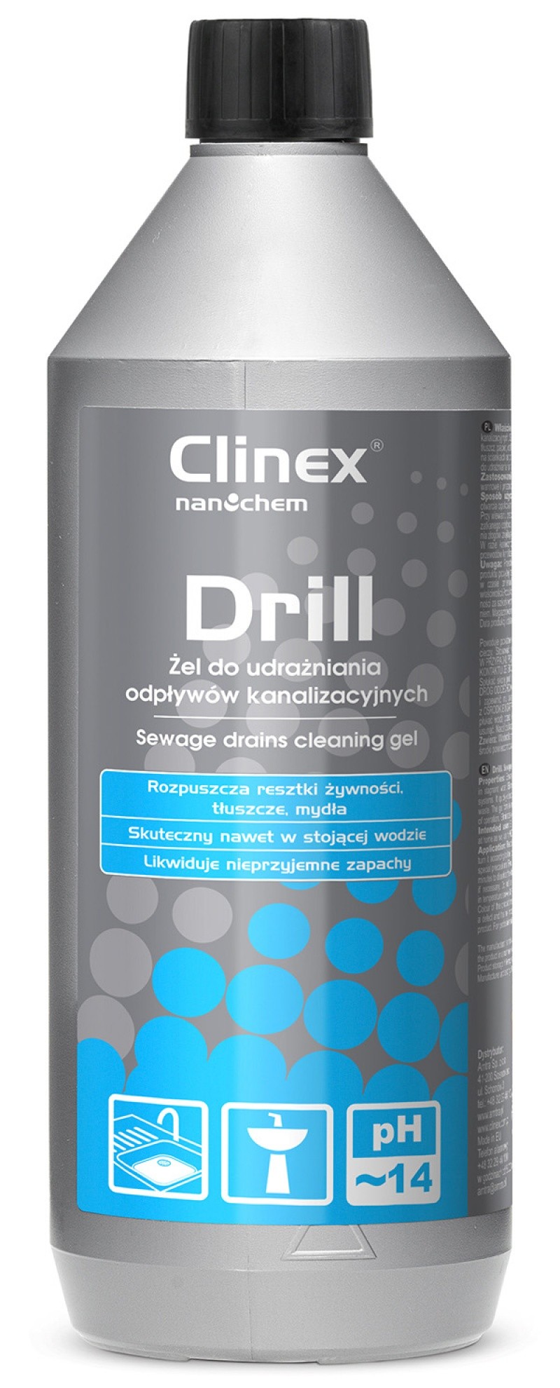 გაჭედილი მილების გამწმენდი გელი CLINEX DRILL (1 ლტ)