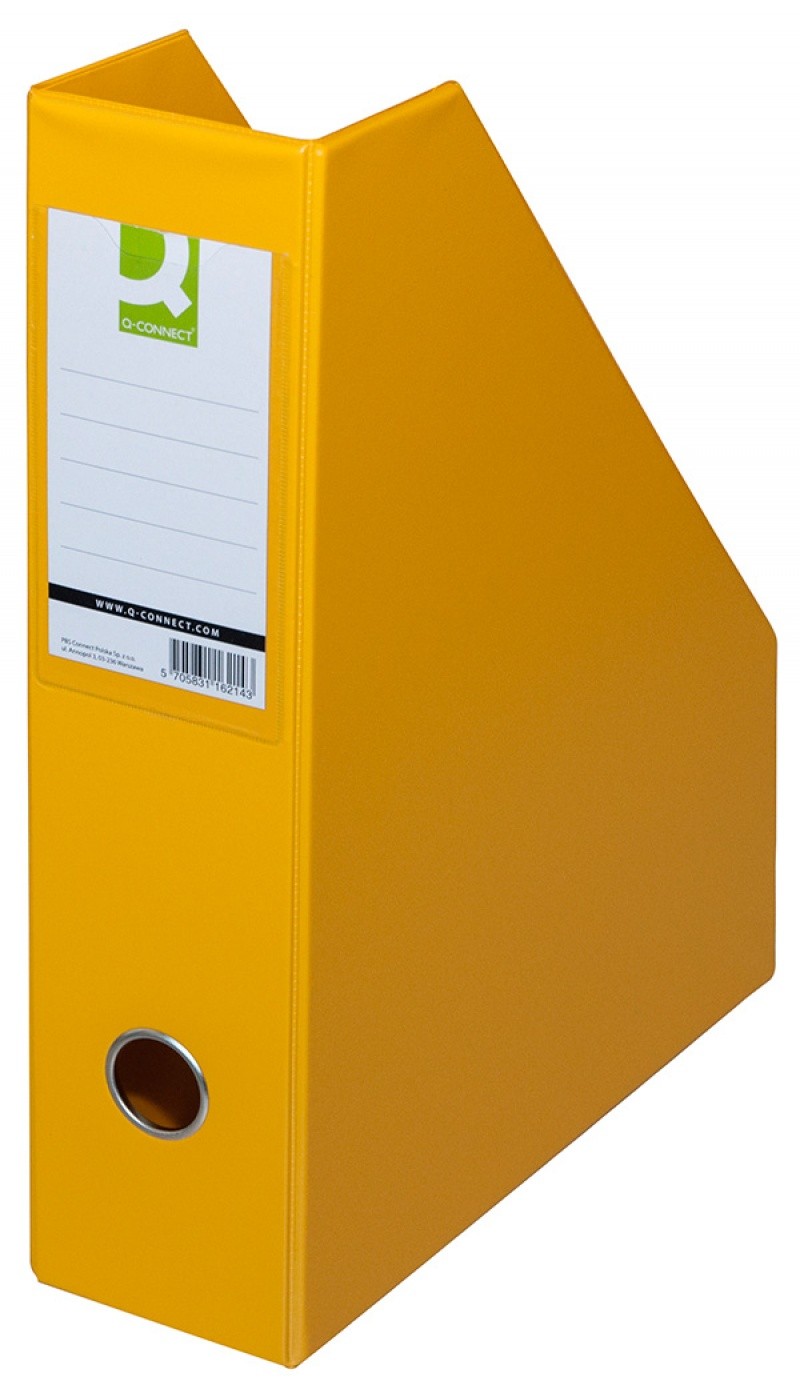 MAGAZINE RACK  Q-CONNECT CARDBOARD + PVC YELLOW