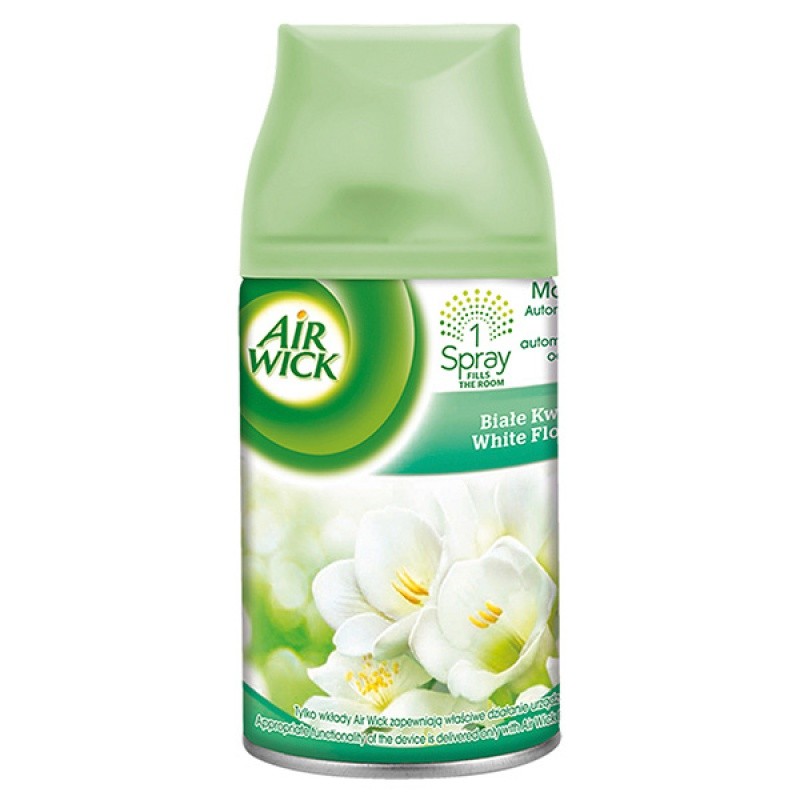 ჰაერის აეროზოლის სათადარიგო ბალონი "AIR WICK" WHITE FLOWERS (250 მლ)