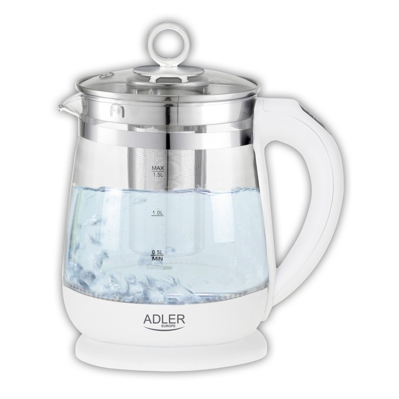 ელექტრო მადუღარა/ჩაიდანი ADLER 1299 1.5L 2200W, თეთრი