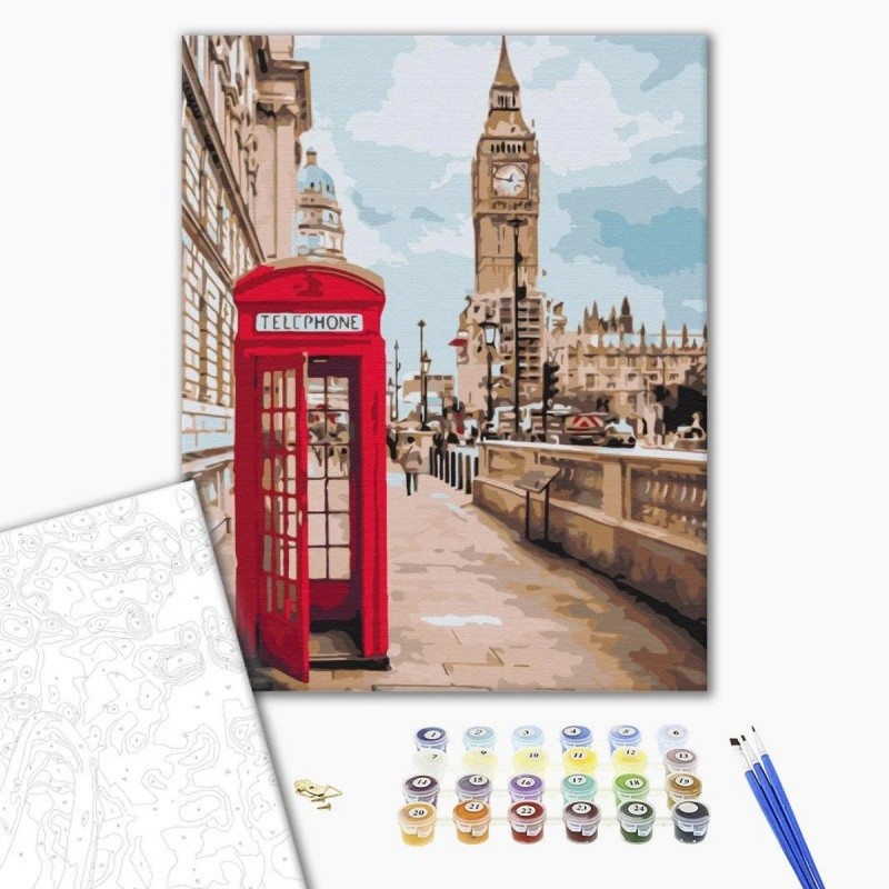 აკრილის გასაფერადებელი ტილო - SYMBOLS OF LONDON, 40x50სმ, 1ც