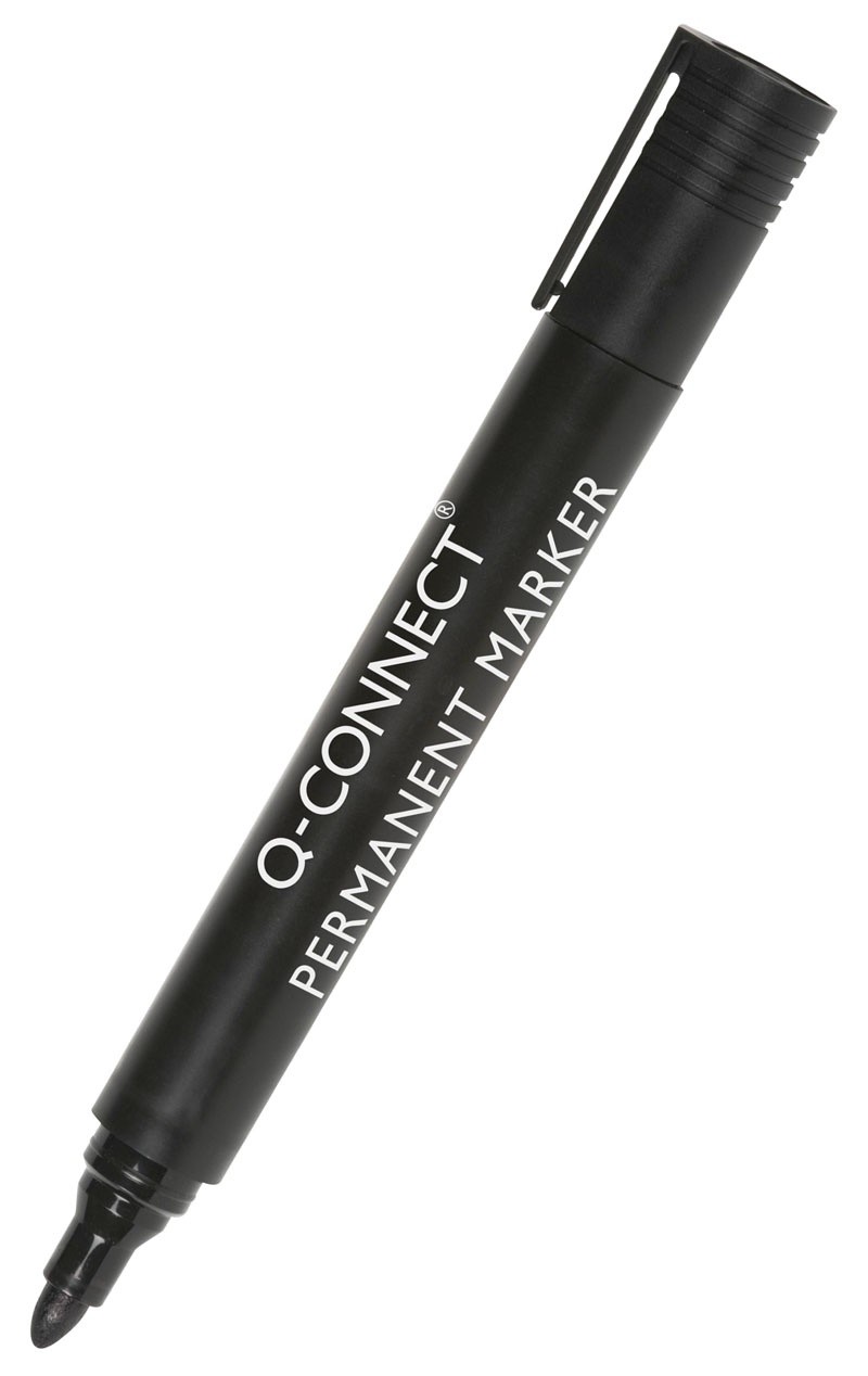 პერმანენტ მარკერი უშლადი Q-CONNECT შავი (მრგვალი თავით)