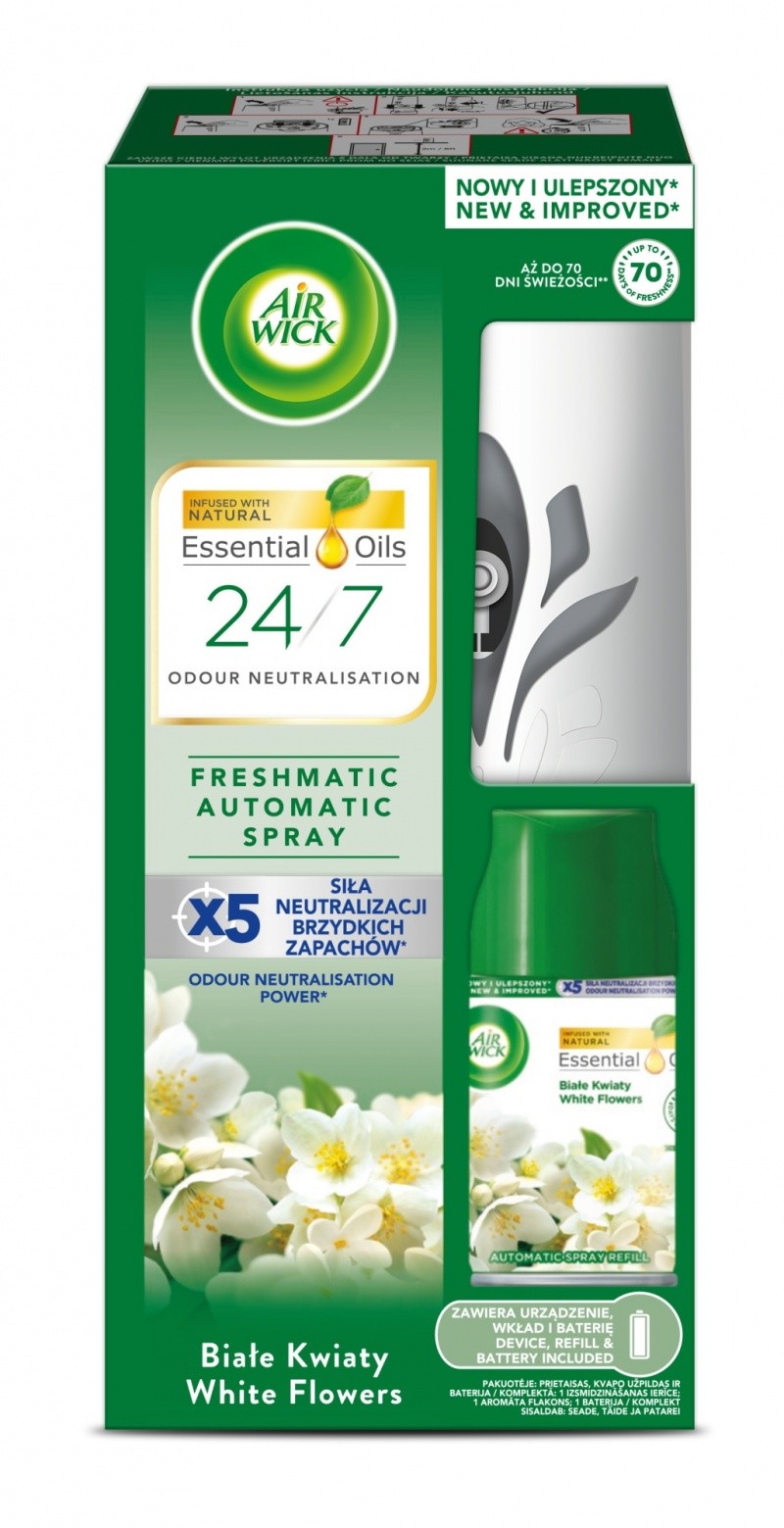 AIR WICK FRESHMATIC SET NESTED 250ML WHITE FLOWERS