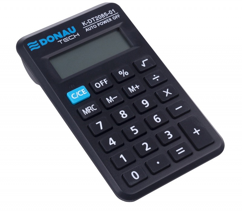 POCKET CALCULATOR DONAU TECH, K-DT2085, 114X69X19 MM, BLACK