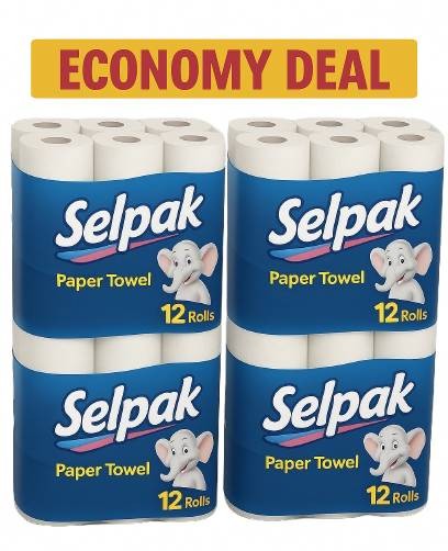 (შეკვრა - 4 ცალი) სამზარეულოს ხელსახოცი "სელპაკი / SELPAK" (3ფენა)(12ც. შეფუთვა) - საბითუმო შეთავაზება