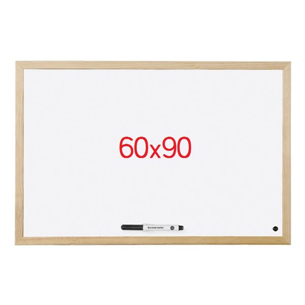 თეთრი მაგნიტური კედლის დაფა 60X90 სმ (ხის ჩარჩო) Bi-OFFICE  (მაღალი ხარისხი)