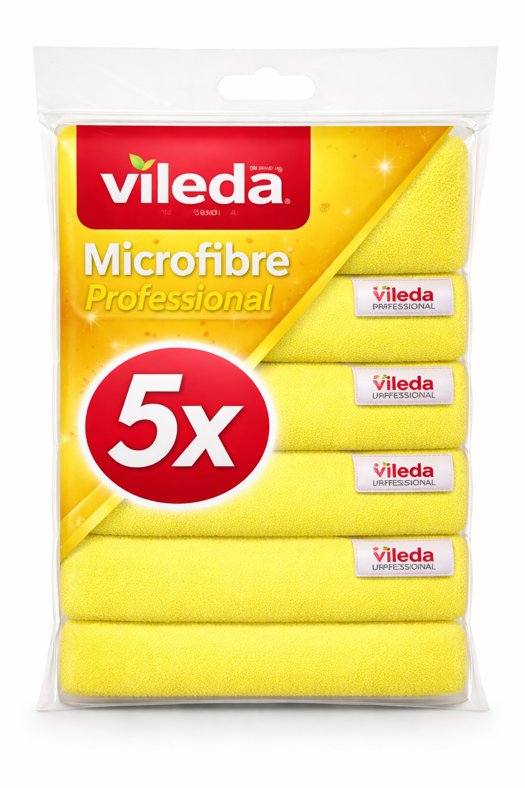 ტილო მიკროფიბრა VILEDA PROFESSIONAL MICROTUFF 36x36სმ, ყვითელი, 5 ცალიანი შეფუთვა