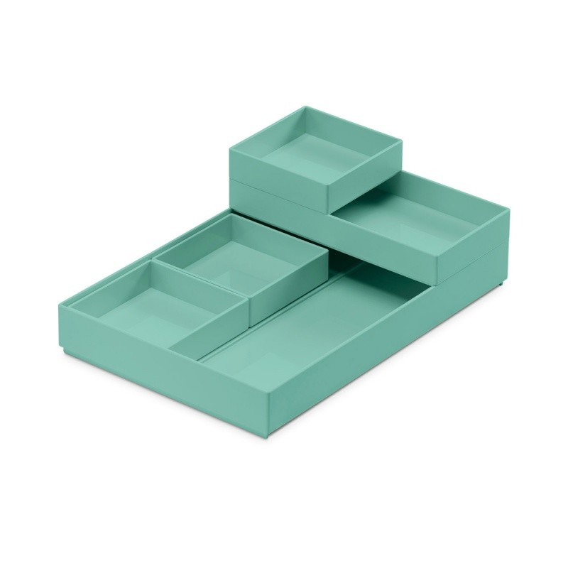 MODULAR TRAY moxom CONTAINER SET (250x170x35MM) 5 PCS TURQUOISE