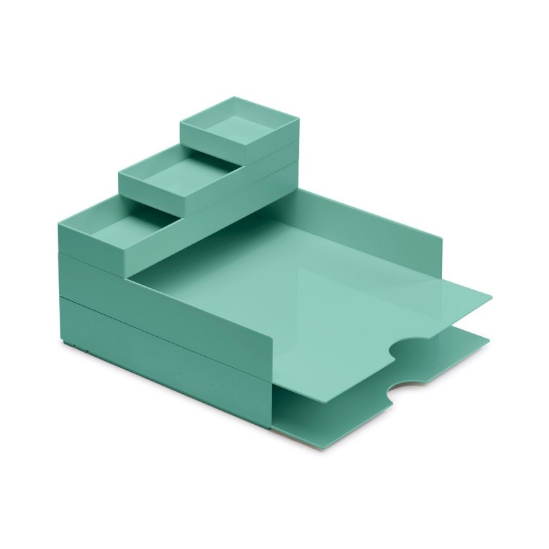 MODULAR DESK SET WITH DRAWERS moxom CONTAINER SET (320x260x60MM) 5 PCS TURQUOISE