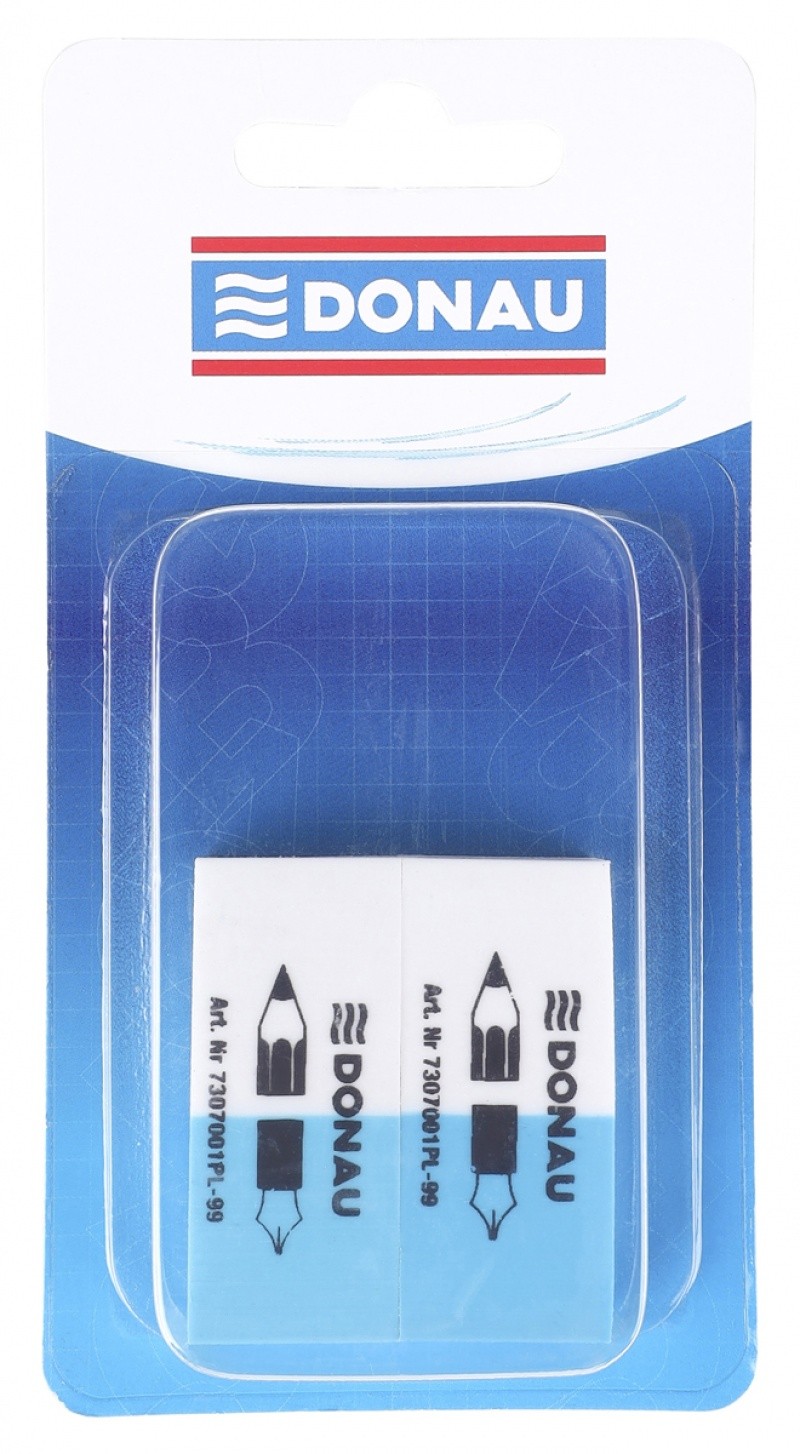 ERASER, DONAU, COMBINATION PEN/PENCIL, 41/18/11, 2PCS BLISTER, BLUE-WHITE