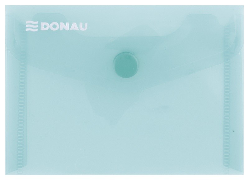 ENVELOPE FOLDER, DONAU, PP, A7, WITH SNAP CLOSURE, 180MIC, TRAN. GREEN