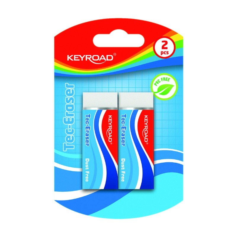 ERASER, KEYROAD, 60X21X11 MM, WHITE, BLISTER