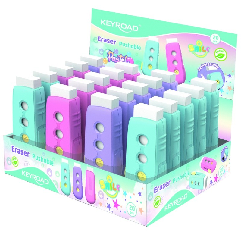 საშლელი KEYROAD Rechargeable PASTEL, შერეული ფერები, 1 ცალი