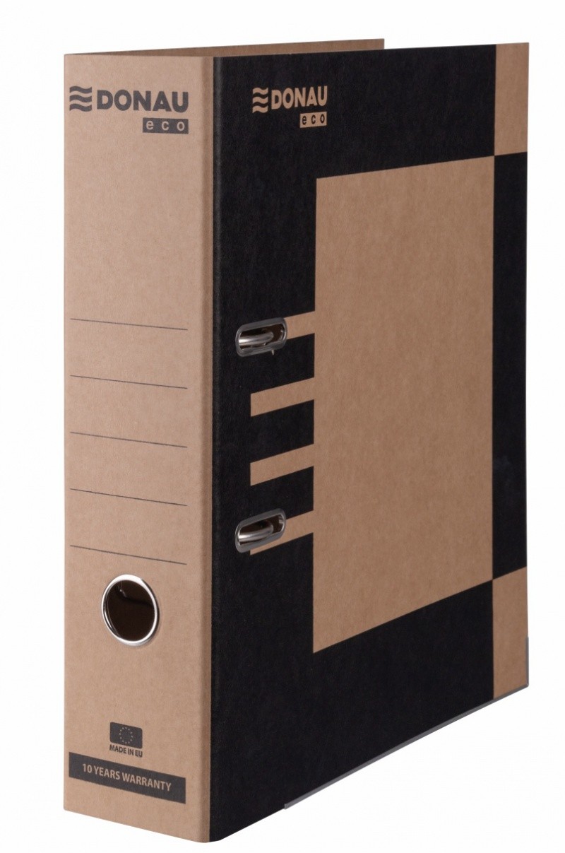 LEVER ARCH FILE DONAU ECO MAXI,A4-8CM, BROWN-BLACK, FSC MIX CREDIT,CU-COC-829331