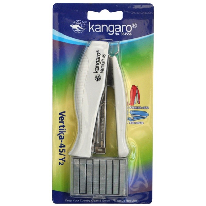 სტეპლერი N 24/6; 26/6 KANGARO VERTIKA-45 + ტყვიები ბეჟი (ასტეპლერებს 30 ფურცელს)