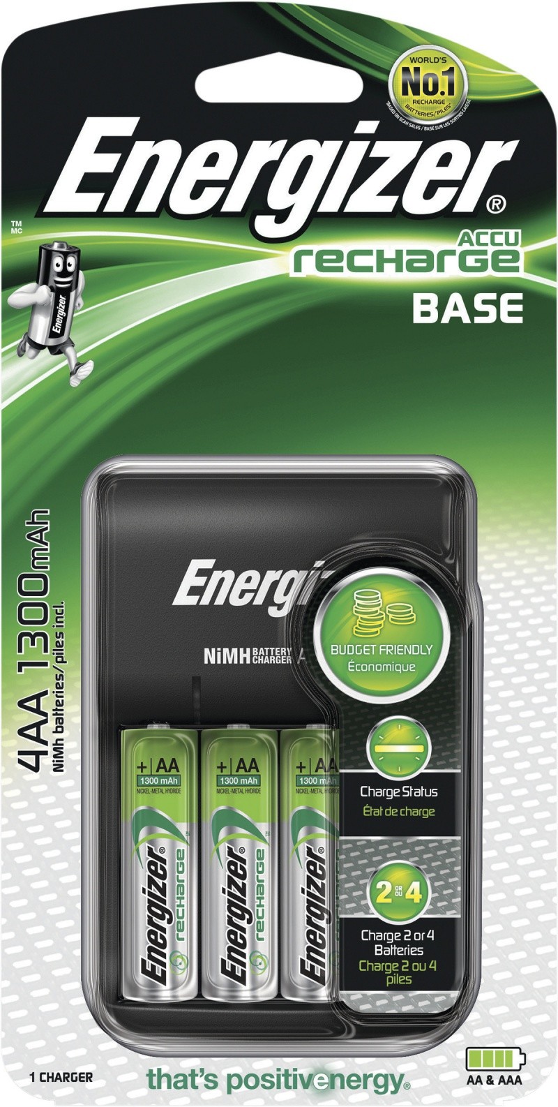 ელემენტების დამტენი "ენერჯაიზერი / ENERGIZER" BASE (ტენის AA ელემენტებს) (უმაღლესი ხარისხი)