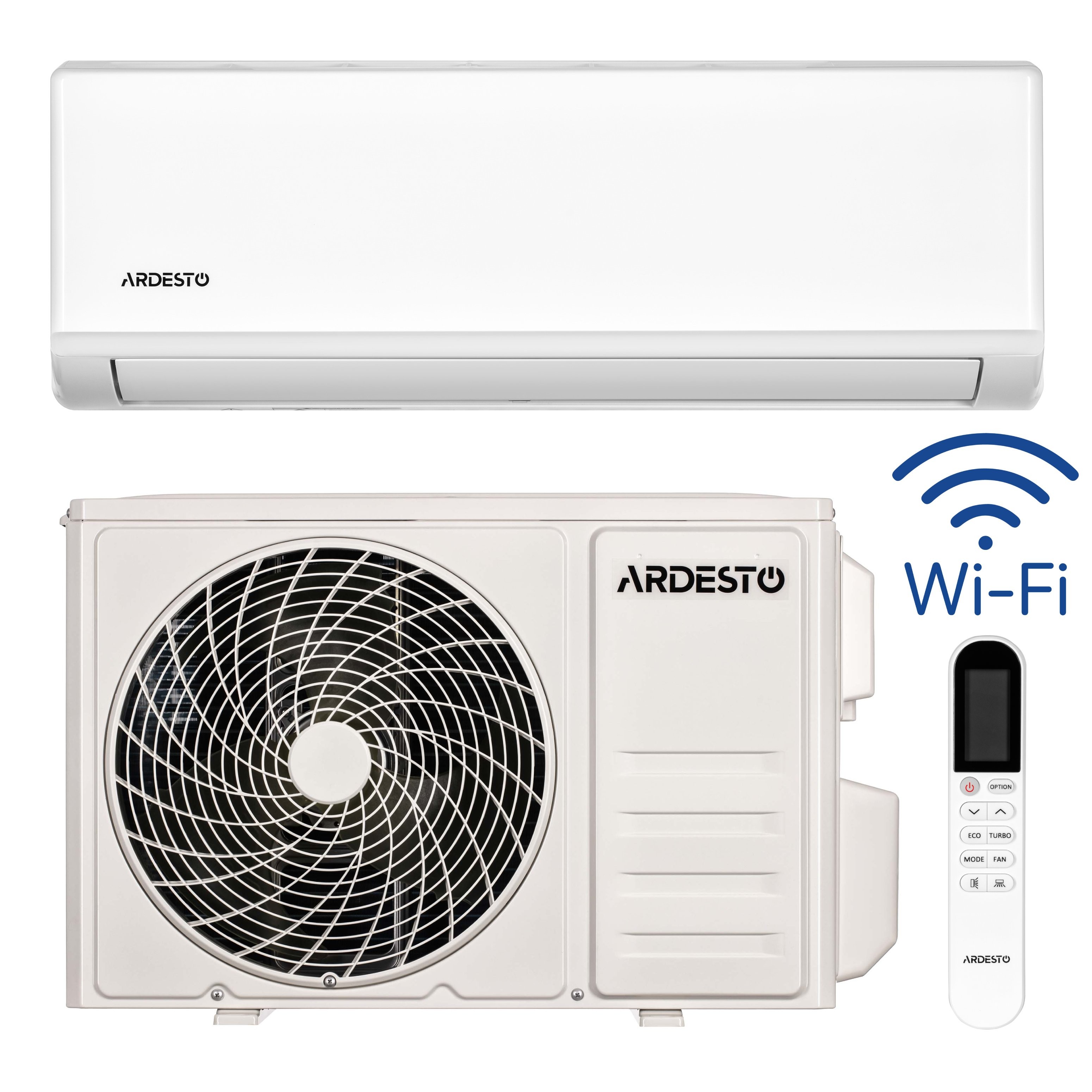 კონდიციონერი : Air Conditioner ARDESTO CoolSmart 55m2 inverter 18000BTU 5.1kW A/A -15°С Wi-Fi R32 white