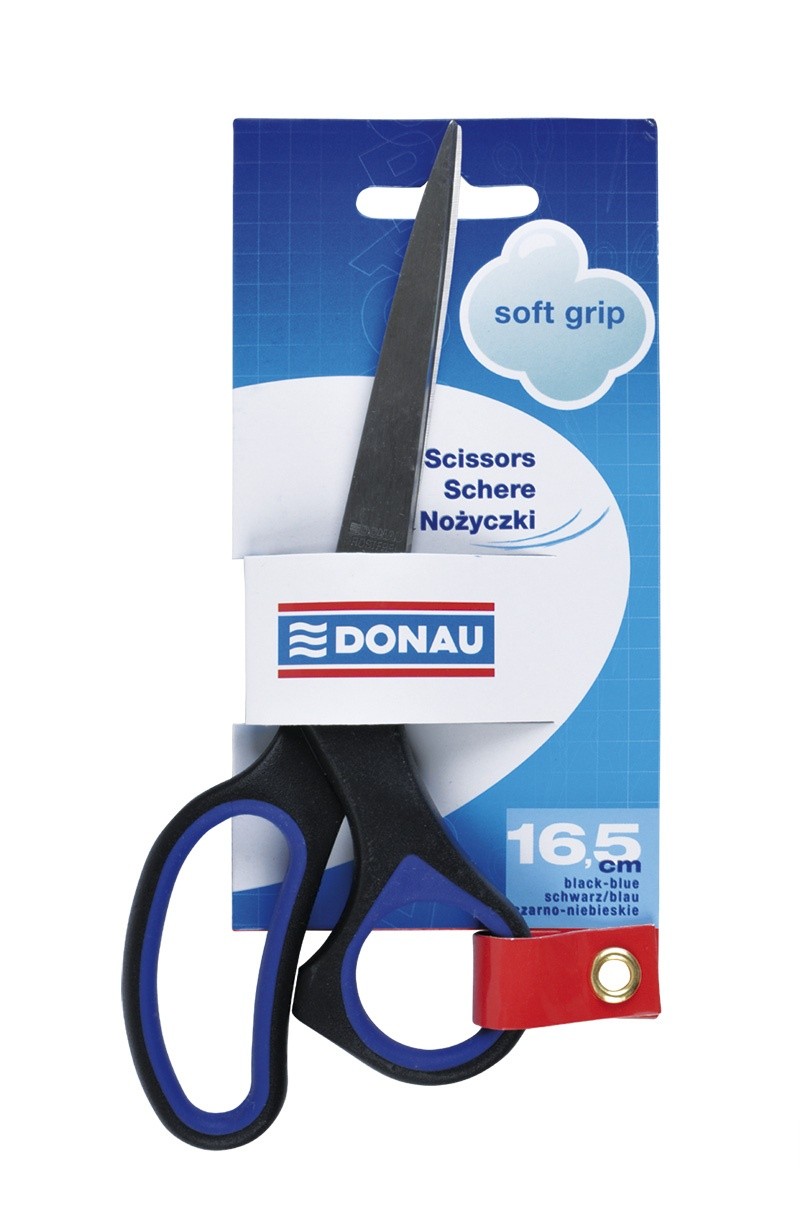 SCISSORS 16,5 CM BLACK-BLUE SOFT GRIP