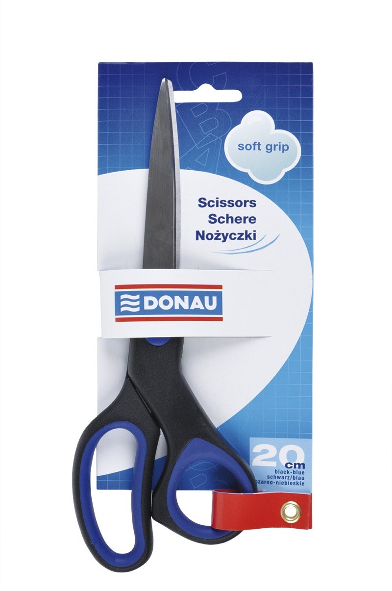 SCISSORS 20 CM BLACK-BLUE SOFT GRIP