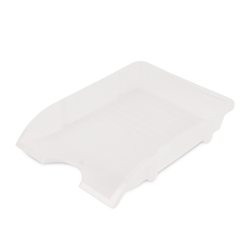 LETTER TRAY DONAU, UNBREAKABLE, TRANSPARENT, PP, A4, WHITE