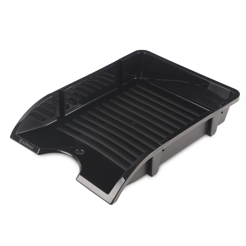 LETTER TRAY DONAU, UNBREAKABLE, SOLID, PP, A4, BLACK
