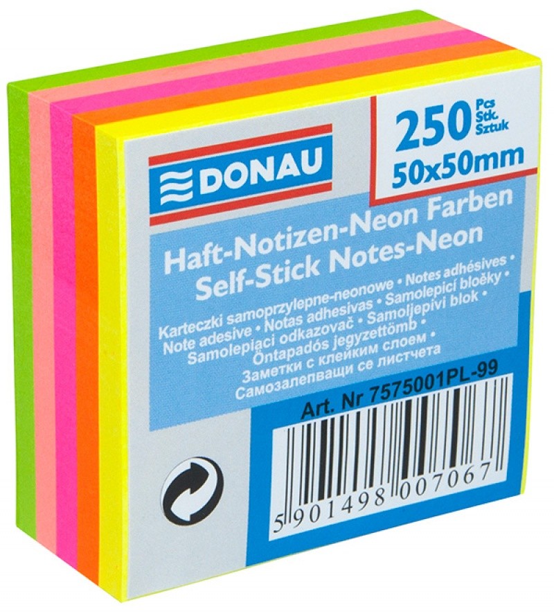 D21203 50X50 MM, NEON MIX, 250 SHEETS/PAD