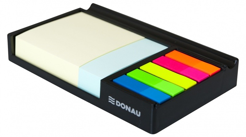 MEMO BOX WITH DRAWER, DONAU,164X104X24MM, BLACK