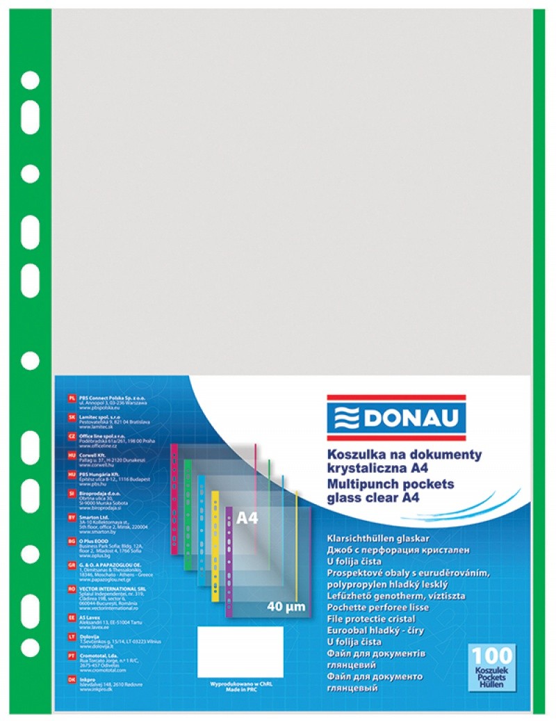 CLEAR SHEET WITH GREEN STRIPE AND GREEN SIDE EDGE