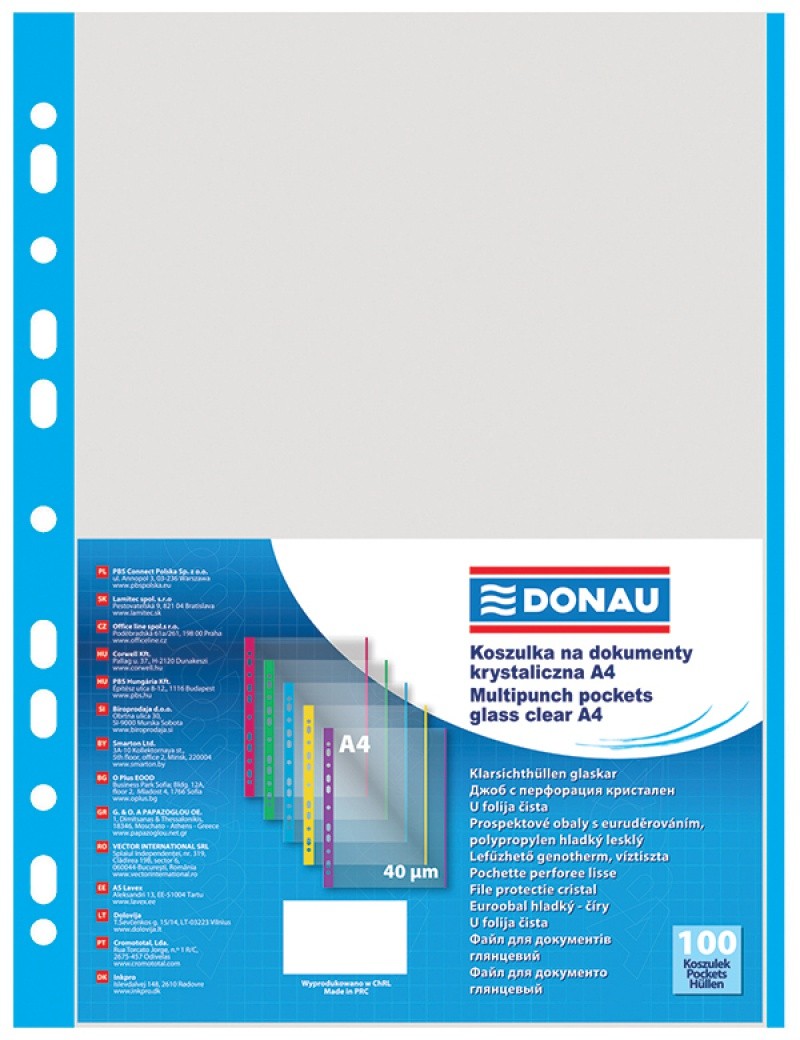 CLEAR SHEET WITH BLUE STRIPE AND BLUE SIDE EDGE