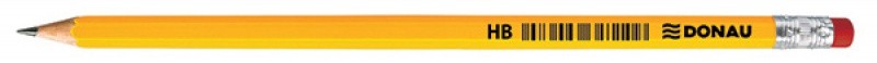 PENCIL, DONAU, HB, WITH RUBBER, WOOD, EAN, YELLOW