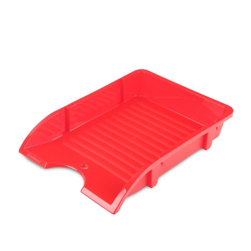 LETTER TRAY DONAU, UNBREAKABLE, SOLID, PP, A4, RED