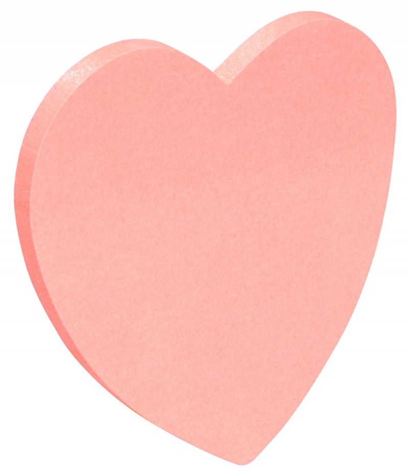 SELF STICKY FANCY NOTES, HEART, 50 SHEETS PINK