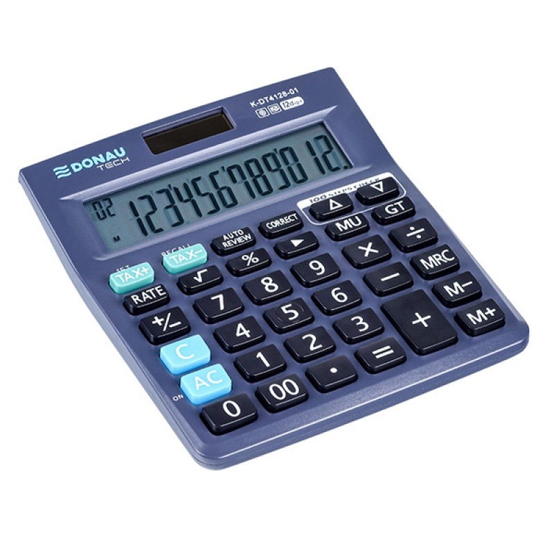 DESKTOP CALCULATOR DONAU TECH, K-DT4128, 140X122X30 MM, BLACK