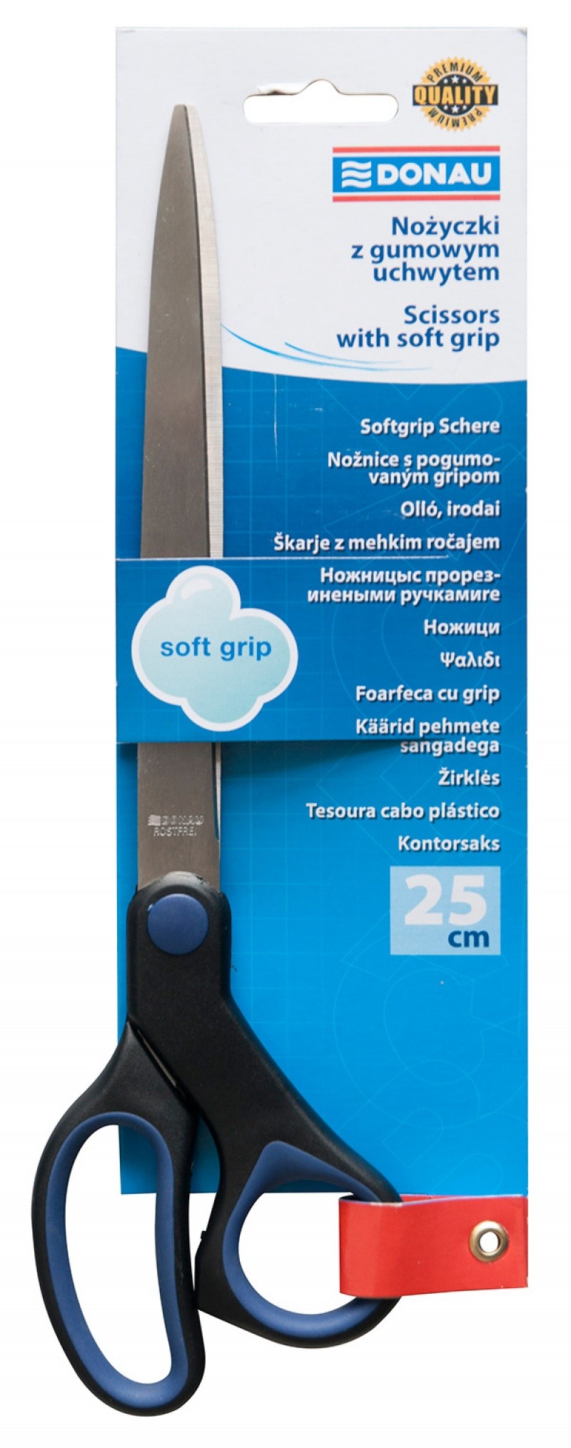 SCISSORS 25 CM BLACK-BLUE SOFT GRIP