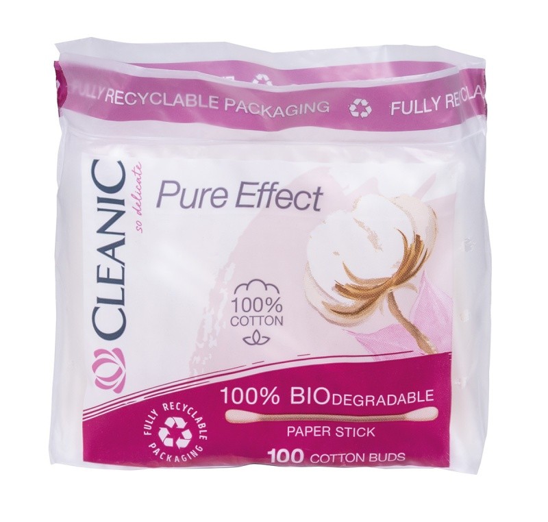 Cleanic Pure Effect ბამბის ჩხირები, 100 ცალი