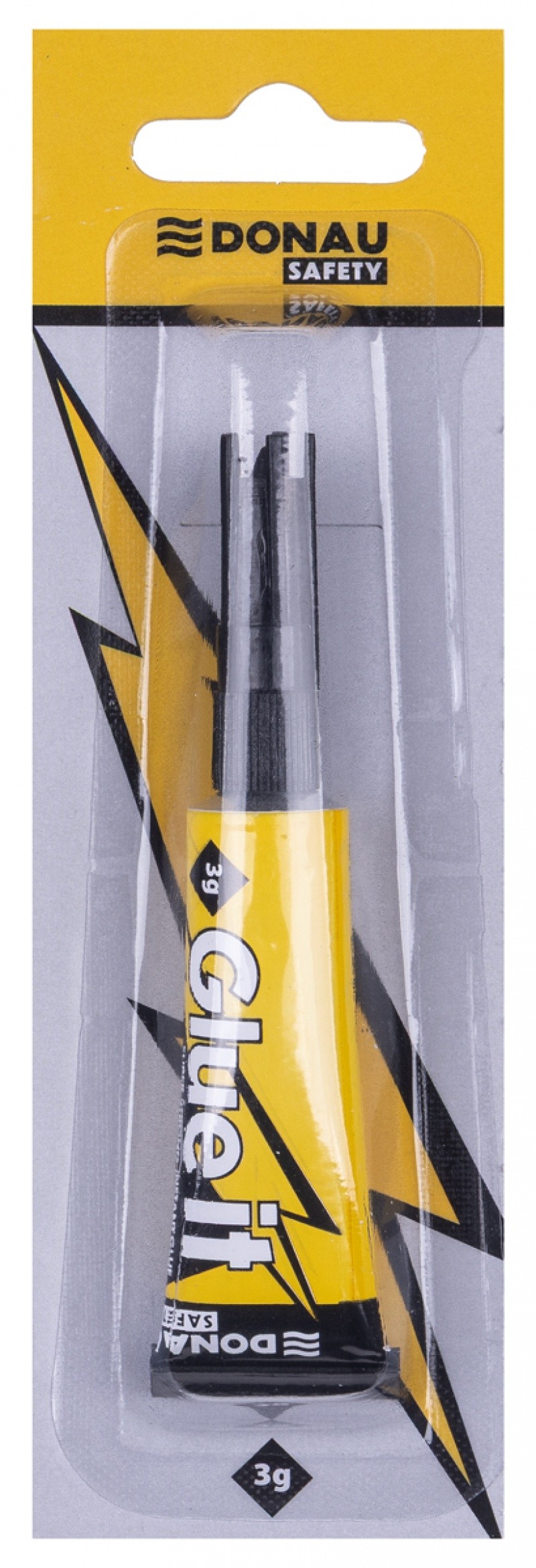 Donau Safety Glue It მომენტალური წებო, 3 გ, ბლისტერ ბარათი