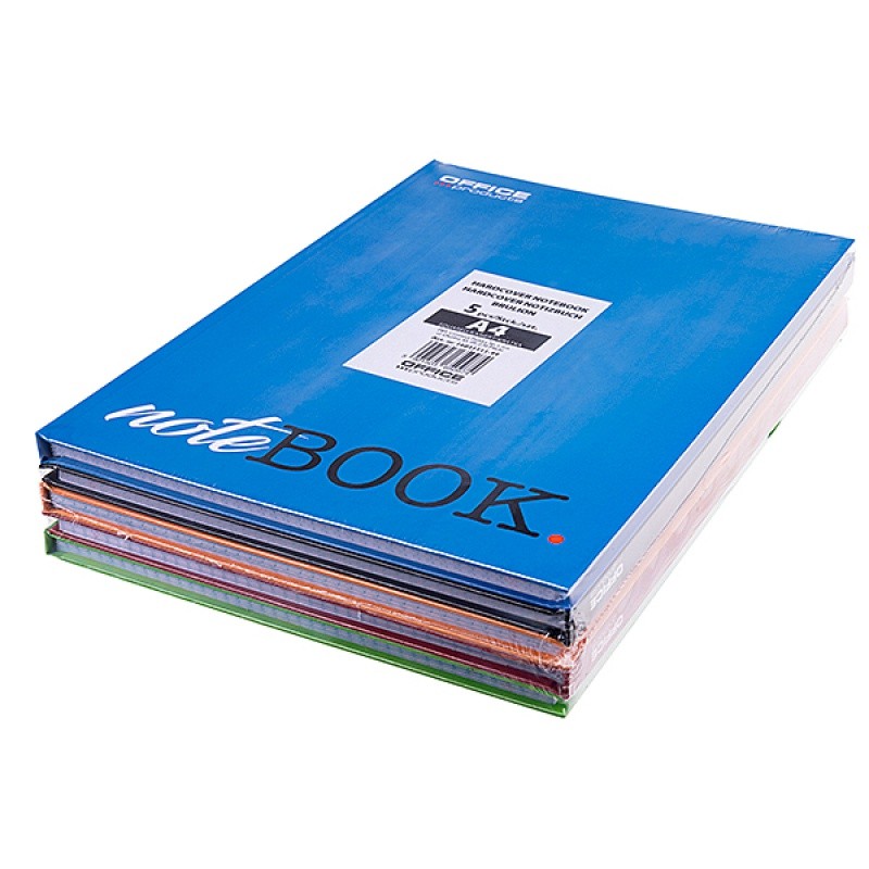 HARDCOVER NOTEBOOK OP A4 96 SHEETS SQUARED, WITH MARGIN 55GSM