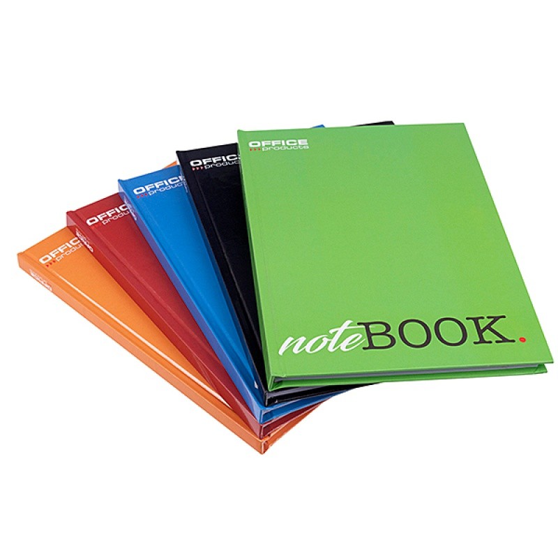 HARDCOVER NOTEBOOK OP A5 96 SHEETS SQUARED, WITH MARGIN 55GSM