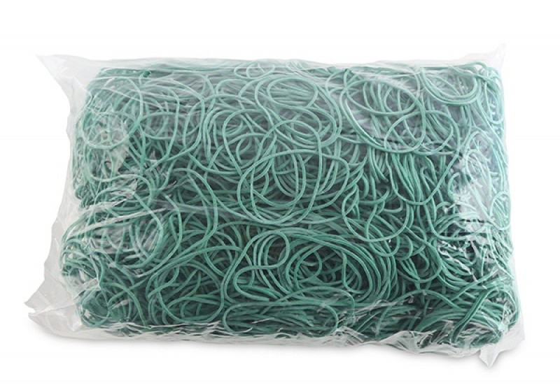 RUBBER BANDS OFFICE PRODUCTS, DIAMETER 50MM, 1,5X1,5MM, 1000G, GREEN