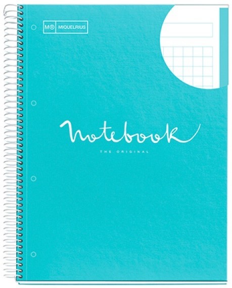 SPIRAL BOOK EMOTIONS, MIQUEL-RIUS, A4, 80SHEETS, SQUERED, 90G, SKYBLUE