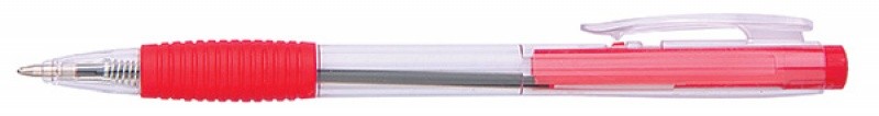 RETRACTABLE BALL PEN, OFFICE PRODUCTS, LINE 0,5MM, DIA 0,7MM, RED