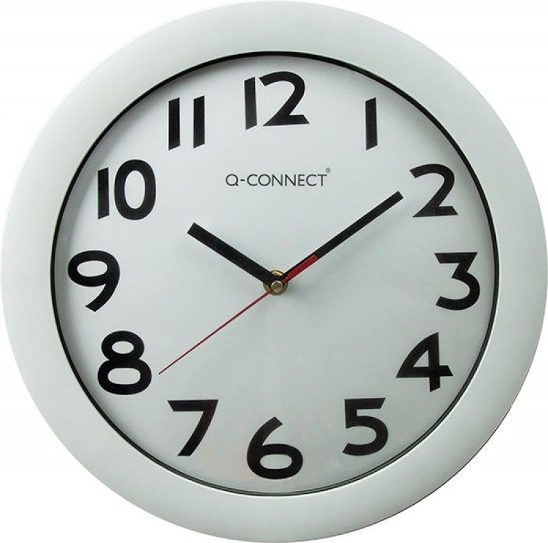WALL CLOCK Q-CONNECT 28CM SILVER CHROME