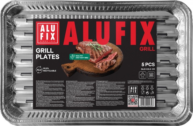 Alufix Fix-Grill ალუმინის გრილის ფირფიტები, მართკუთხა, 5 ცალი